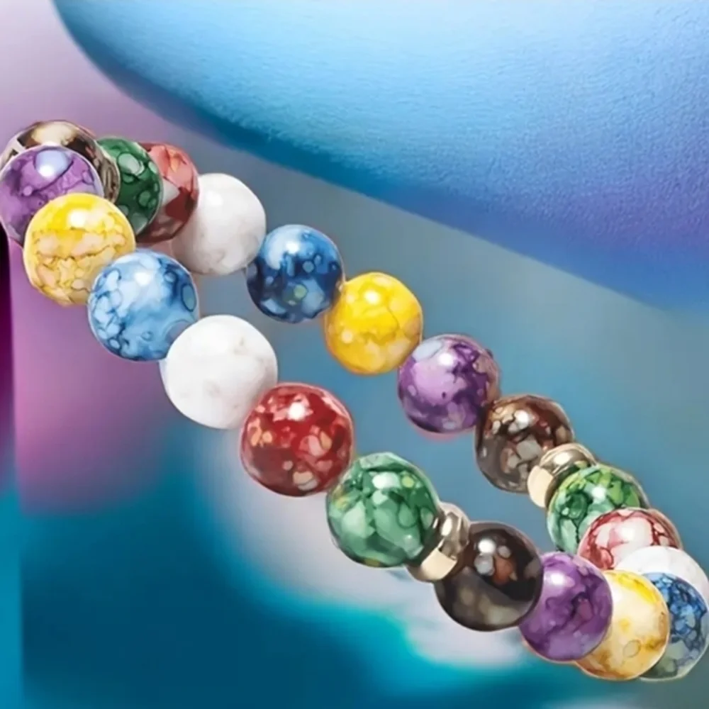 Seven Chakra Crystal Energy and Healing Natural‎ Stone Bracelet